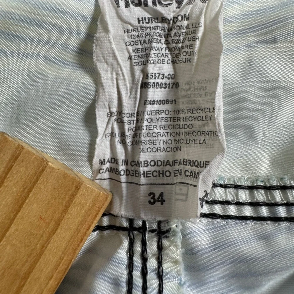 Hurley Striped Board Shorts Swim‎ Trunks Beach Surf Colorful Size 34